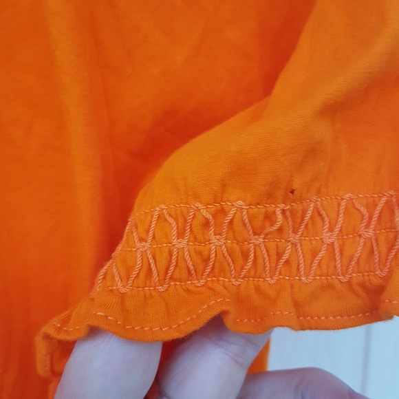 🤗 NEW LRL XL Sunshine Orange Smocked Peasant Top - Picture 3 of 6